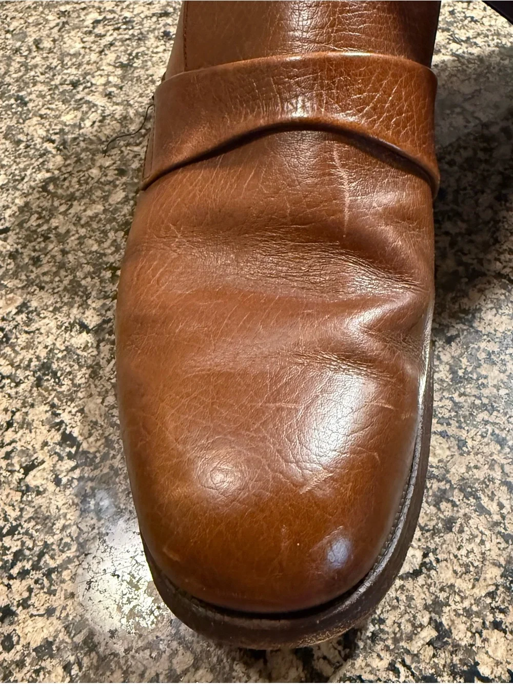 Men's Vintage Chestnut Leather Slip-On Loafers